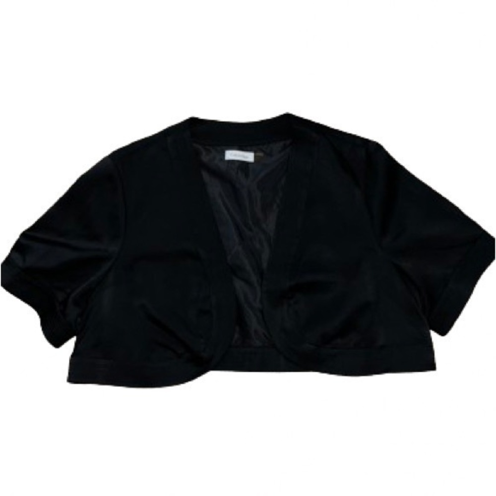 Calvin Klein black elbow length sleeve open front shrug size 18W